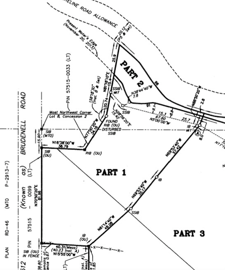 Killaloe waterfront — lot plan